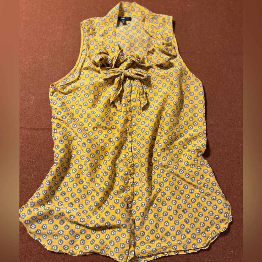 GAP Medallion Print Silk Blouse